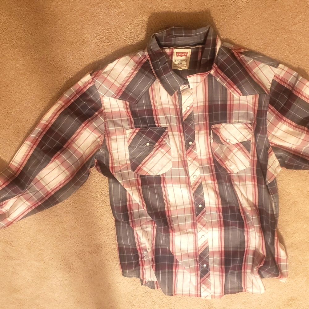 Levi's Red Tag long sleeve pearl button men's shirt in XXL